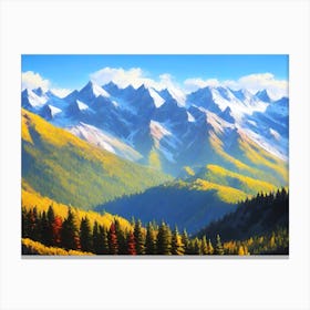 Mountain Range In Autumn Canvas Print