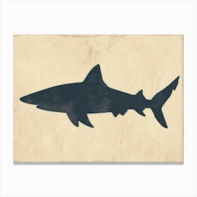 Nurse Shark Grey Silhouette 5 Canvas Print