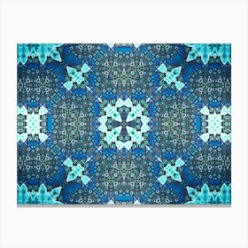 Blue Pattern With Bubbles 1 Canvas Print