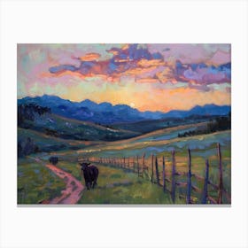 Western Sunset Landscapes Wyoming 3 Canvas Print