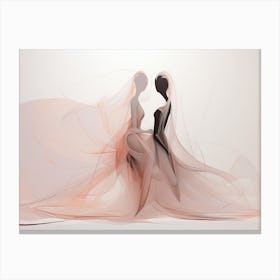 Two Brides In Wedding Dresses Canvas Print