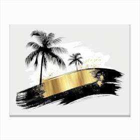 Gold Palm Trees 4 Canvas Print