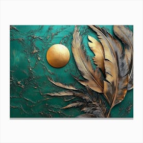 Gold Feathers 3 Canvas Print