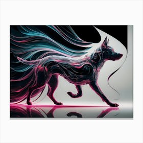Dog With Pink Hair 1 Canvas Print