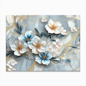 Marble Flowers 4 Canvas Print