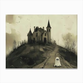 Ghost Haunted House Canvas Print