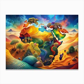 Abstract Artistic Representation Of The Continent Of Africa Canvas Print