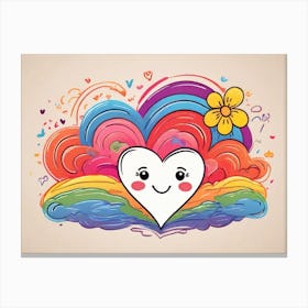 Heart With Rainbows Canvas Print