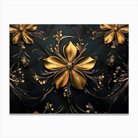 Golden Flowers 5 Canvas Print