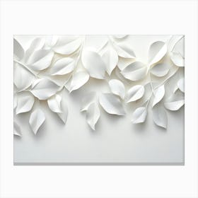 3d White Leaves Background 2 Canvas Print