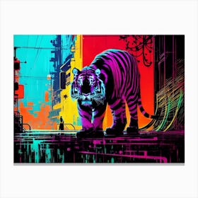 Neon Tiger 3 Canvas Print