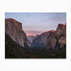 Sunset On Tunnel View Canvas Print