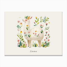 Little Floral Llama 3 Poster Canvas Print