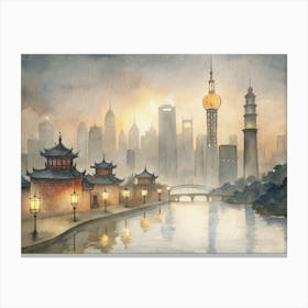 Shanghai Cityscape Canvas Print