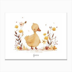 Little Floral Goose 2 Poster Canvas Print