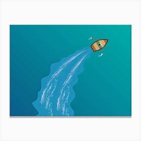 Illustration Of A Boat Canvas Print