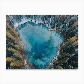 Aerial View Of A Blue Lake Canvas Print