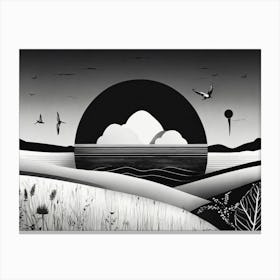 Black And White Painting Canvas Print