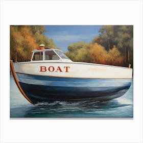 Boat on the see art print Canvas Print