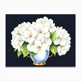 White Flowers In A Vase 3 Canvas Print