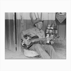 Untitled Photo, Possibly Related To Farm Boy Playing Guitar In Front Of The Filling Station And Garage, Pie Town, Ne Canvas Print