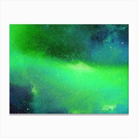 Luminescent space #4 - space neon art, Aurora Borealis Canvas Print