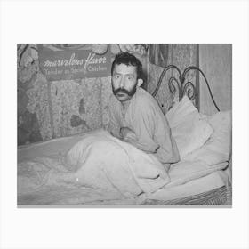 Untitled Photo, Possibly Related To Mexican With Advanced Case Of Tuberculosis, He Was In Bed At Home Canvas Print