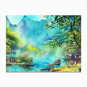 Waterside Village  Canvas Print