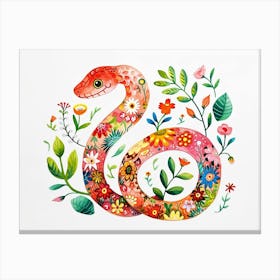 Little Floral Snake 3 Canvas Print