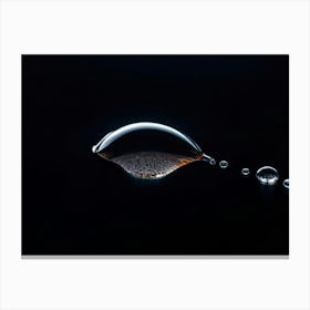 Macro Photography Of A Single Tear On A Dark Velvet Canvas Capturing The Glistening Journey Of The Canvas Print