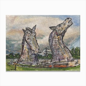 Kelpies, Scotland 26th July 2024 Canvas Print