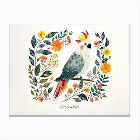 Little Floral Cockatoo 1 Poster Canvas Print