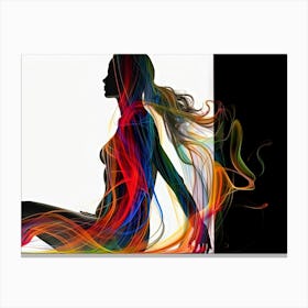 Woman With Colorful Hair Canvas Print