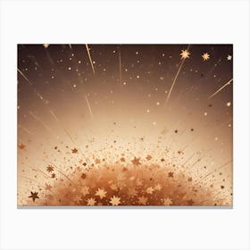 Abstract Image Of A Burst Of Golden Stars And Light, Resembling A Firework Or A Cosmic Explosion Canvas Print