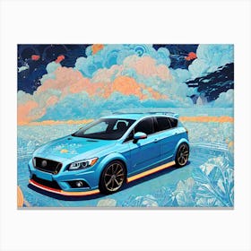 Blue Car In The Sky Canvas Print
