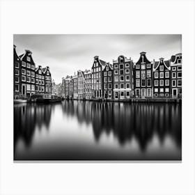 Black And White Photograph Of Amsterdam 1 Canvas Print