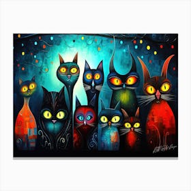 Cats Being Weird Little Guys - Cats Nocturnal Canvas Print