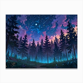 Forest Night Sky 1 Canvas Print