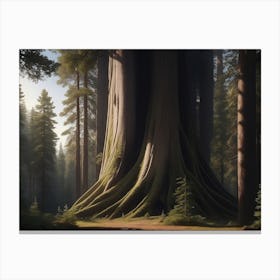 Forest Of Ancient Giant Trees Standing Bleached Canvas Print