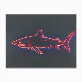Neon Red Mako Shark 1 Canvas Print