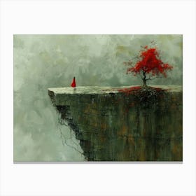 Red Tree On The Cliff 1 Canvas Print