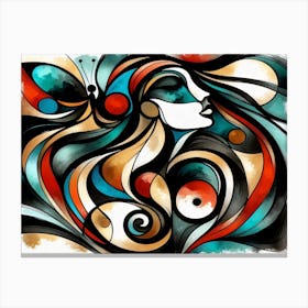 Rich Dynamic Abstract with Butterfly III Canvas Print