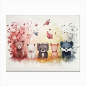 Art With Animals And Pastel Colors 1 Canvas Print