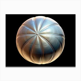 Silver Metallic Sphere With Pattern Canvas Print