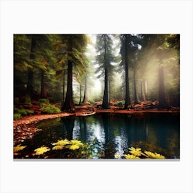 Pond In The Forest Canvas Print