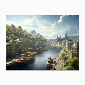 City In A River Canvas Print