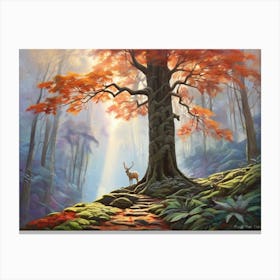 Deer In The Forest 5 Canvas Print