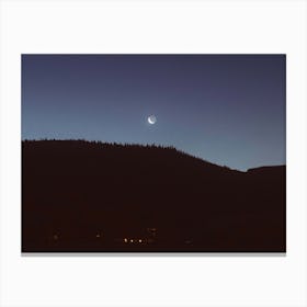 Moon Above Forest Canvas Print