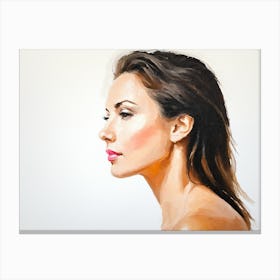 Side Profile Of Beautiful Woman Oil Painting 5 Canvas Print