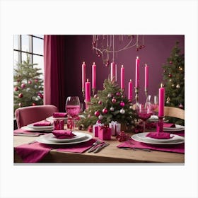 Christmas Table Setting Canvas Print